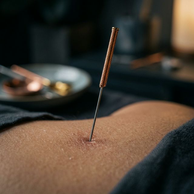 Acupuncture needle close up